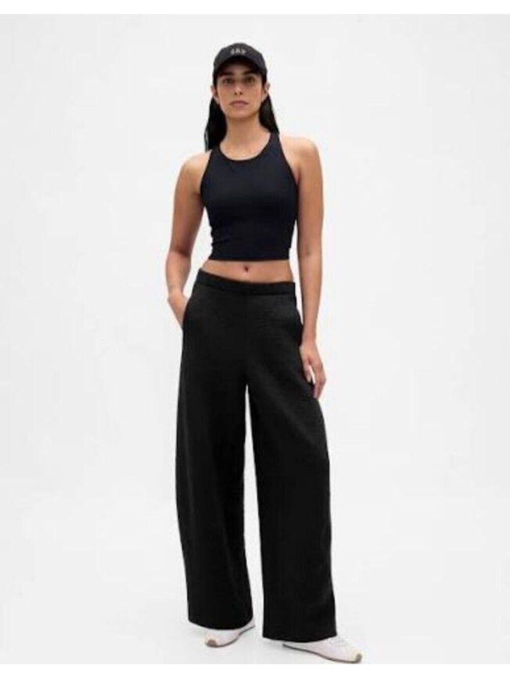 NWT Gap GapFit Quilted Jacquard Barrel Pants black